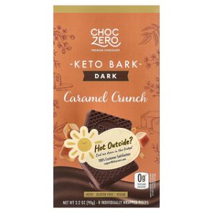 ChocZero Keto Bark - שוקולד מריר קרמל קראנץ' - 8 יחידות