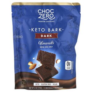 ChocZero Keto Bark - שוקולד מריר שקדים ומלח - 15 יחידות