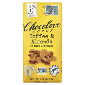 Chocolove - טופי ושקדים בשוקולד חלב - 90 גרם