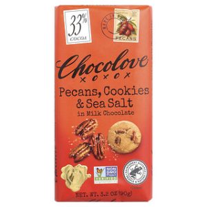Chocolove פקאן-עוגיות ושוקולד חלב-33% קקאו 90 גרם