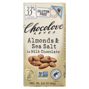 Chocolove שוקולד חלב- שקדים ומלח ים 90 גרם