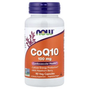 CoQ10 NOW עם תוספת אוֹבֶּרְגָל - 90 כמוסות צמחיות