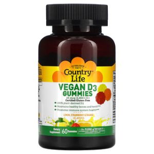 Country Life - גומי ויגן D3 בטעמי פירות - 60 יח'