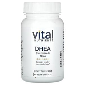 DHEA מיקרוני 50 מ"ג , 60 כמוסות ויגן - Vital Nutrients