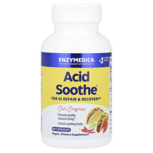 Enzymedica Acid Soothe - הקלה על צרבת ב-90 כמוסות
