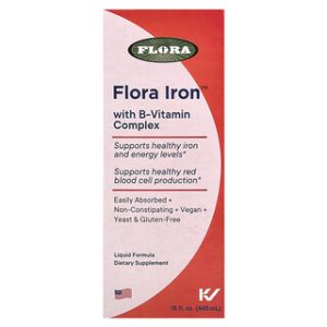Flora Iron - תוסף ברזל נוזלי עם ויטמין B - 445 מ"ל