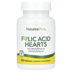 Folic Acid Hearts - 90 טבליות , NaturesPlus