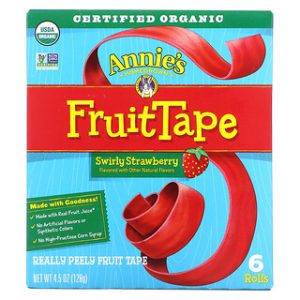 FruitTape תות שדה מסולסל - 6 גלילים של Annie's