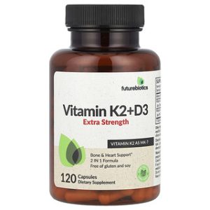 Futurebiotics K2+D3 עוצמתי - 120 כמוסות - בריאות העצם
