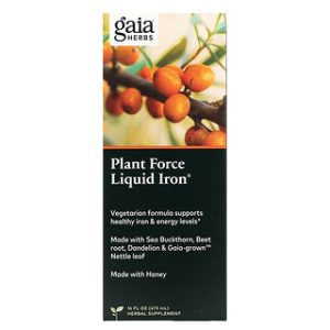 Gaia Herbs Plant Force ברזל נוזלי - 473 מ"ל