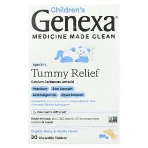 Genexa Childrens Tummy Relief - לבני 2-11 - טבליות לעיסה