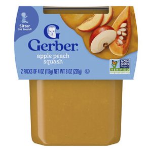 Gerber 2nd Foods-דייסת תפוח ואפרסק לתינוק-2 יח'