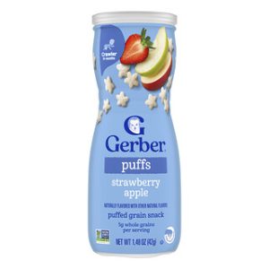 Gerber Puffs- חטיפי דגנים לתינוקות 8+ חודשים תות-תפוח