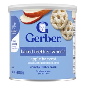 Gerber חטיפים לתינוקות גלגלי הנקה תפוח 10+ חודשים