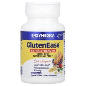 GlutenEase Enzymedica - הפחתת אי-נוחות מגלוטן - 30 כמוסות