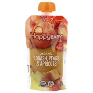 Happy Baby Organics - מחית דלעת, אגס ואפרסק - 6 חודשים