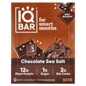 IQBAR חטיף חלבון צמחי מלח ים שוקולד - 12 יחידות
