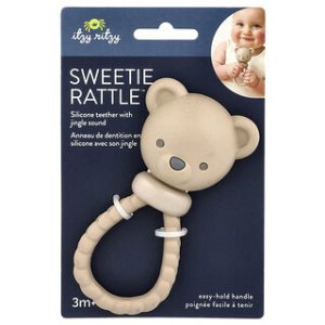 ITZY RITZY Sweetie Rattle בייבי - נשכן סיליקון דוב עם צליל