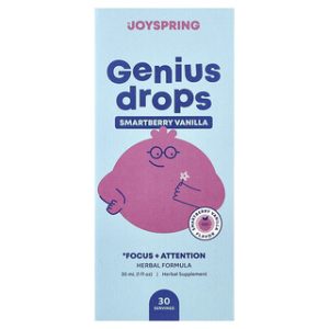 JoySpring Genius Drops, תוסף תזונה למיקוד וריכוז - וניל