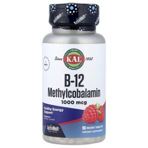 KAL B12 Methylcobalamin - טבליות מציצה בטעם פטל