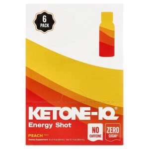 Ketone-IQ, Shot אנרגיה ללא קפאין - 6 יחידות אפרסק