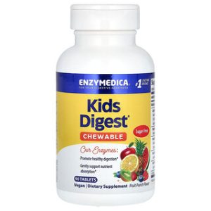 Kids Digest Enzymedica - פרוביוטיקה לילדים בטעם פירות, 90 טבליות