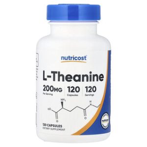 L-Theanine Nutricost 200 מ"ג , 120 כמוסות - לשיפור מצב הרוח