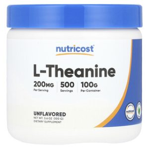 L-Theanine Nutricost - תוסף טהור להרגעה במשקל 100 גרם