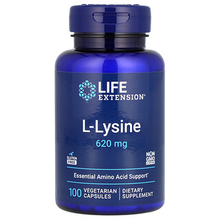 L-ליזין Life Extension - 620 מ"ג - 100 כמוסות צמחוניות