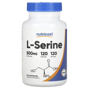 L-סרין Nutricost - 500 מ"ג - 120 כמוסות - תוסף תזונה