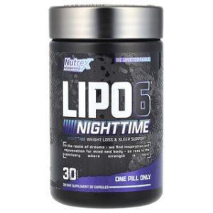 LIPO 6 Nighttime - תוסף שינה לירידה במשקל - 30 כמוסות