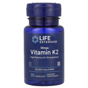 Life Extension Mega K2 - ויטמין K2 במינון גבוה - 30 כמוסות
