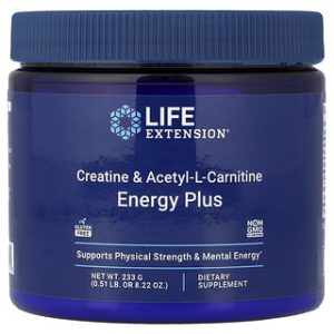 Life Extension אנרגיה פלוס, קריאטין ו-ALC - 233 גרם