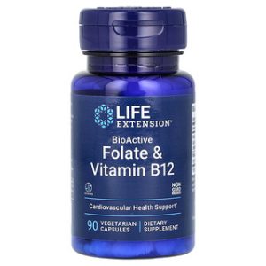 Life Extension - ביו-אקטיב פולאט ויטמין B12 - 90 כמוסות