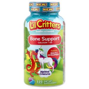 Lil Critters גומי סידן + D3 לילדים- טעמים מיתולוגיים