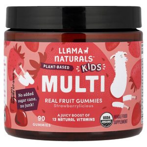Llama Naturals - גומיות ילדים טבעוניות-תות 60 יח'