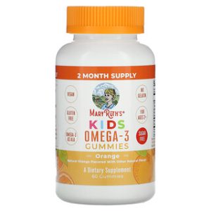 MaryRuths Kids Omega-3, גומי לעיסה בטעם תפוז - 60 יחידות