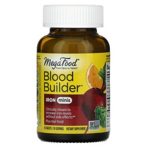 MegaFood Blood Builder Minis - ברזל 60 טבליות - בריאות