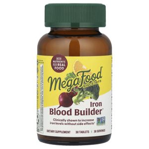 MegaFood Iron Blood Builder - תוסף ברזל 30 טבליות