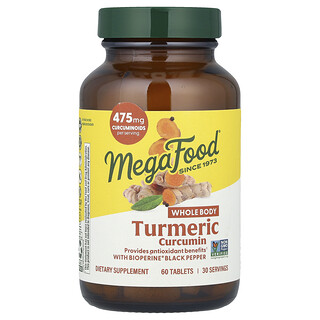 MegaFood Turmeric Curcumin - 60 טבליות - תוסף כורכום