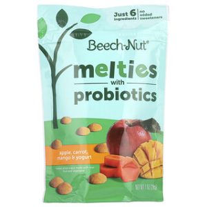 Melties Beech-Nut, חטיפי פרוביוטיקה 8+ חודשים - תפוח, גזר