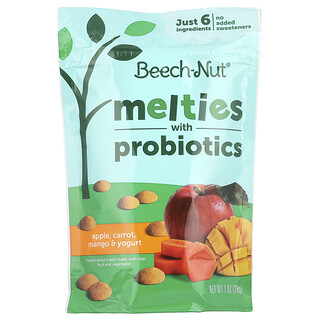 Melties Beech-Nut, חטיפי פרוביוטיקה 8+ חודשים - תפוח, גזר
