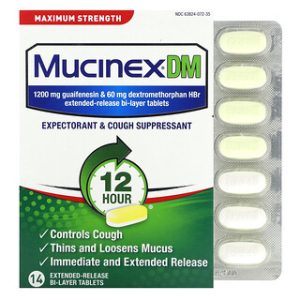 Mucinex DM - מקסימום חוזק - 14 טבליות משחררות לאורך