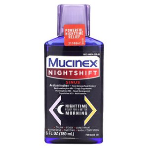 Mucinex Nightshift לסינוס- לגילאי 12+ - 180 מ"ל