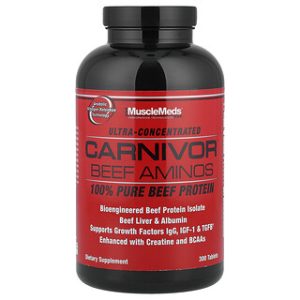 MuscleMeds Carnivor Beef Aminos - חלבון בקר טהור - 300 טבליות