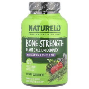 NATURELO Bone Strength - תוסף סידן צמחי 120 כמוסות