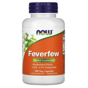 NOW Feverfew 100 כמוסות - לתמיכה בבריאות כללית