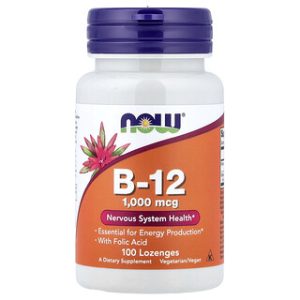 NOW Foods B-12 100 Lozenges - תוסף ויטמין B12 טעים