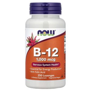 NOW Foods B-12 250 טבליות מציצה - תוסף ויטמין B12
