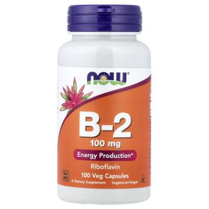 NOW Foods B-2 100 מ"ג - ויטמין B2 בכמוסות צמחיות
